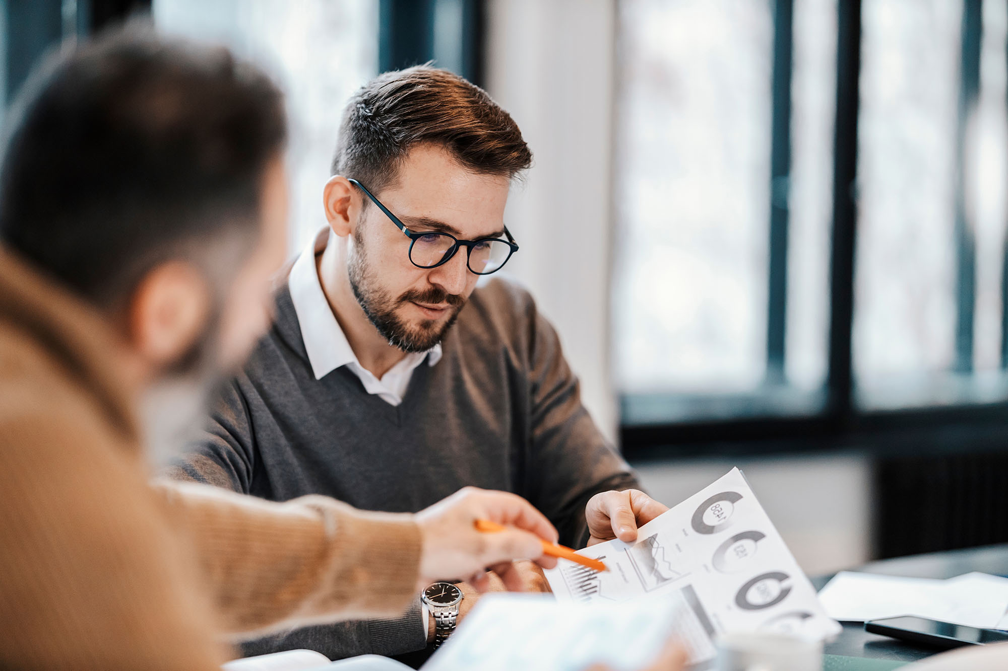 Businessman having meeting and discussing